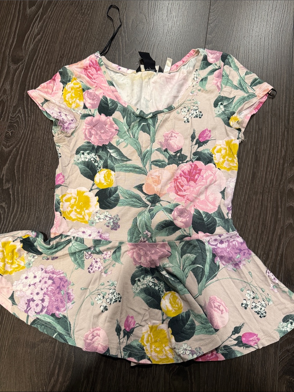 H&M Floral Peplum Dress - Pink, Yellow & Green
